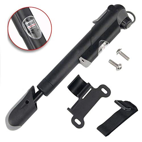 Bike Pump : LLEH Bike Pump - mini portable Handheld bike pump with pressure gauge, with bike tool kit, with mounting bracket, Easy to carry around(Black)