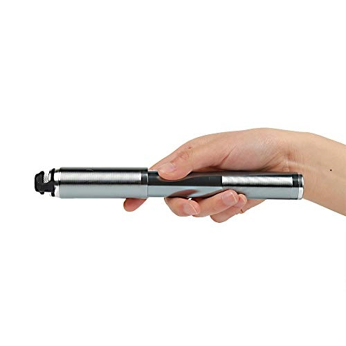 Bike Pump : LULUVicky-Cycling Mini Bike Pump Ultra Lightweight Mini Bike Hight Pressure Pump Presta Schrader 160 Psi With Extending Head Save Energy Easy Pumping (Color : Silver, Size : 21cm)