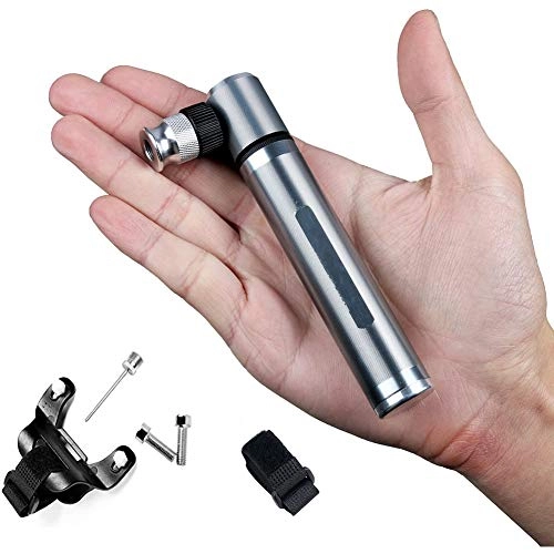 Bike Pump : LYXCM Mini Bike Pump, Portable All-aluminum Alloy Pump Suitable for Presta & Schrader - Bicycle Tire Pump for Road Mountain and BMX Bikes