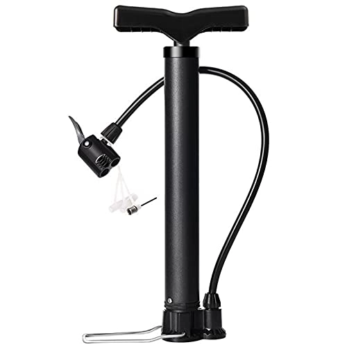 Bike Pump : LZC Portable Bicycle Floor Pump, Mini Bicycle Air Pump, with Multi-function Ball Needle, Universal Bicycle Tire Inflation Pump, Simple, Portable, Durable
