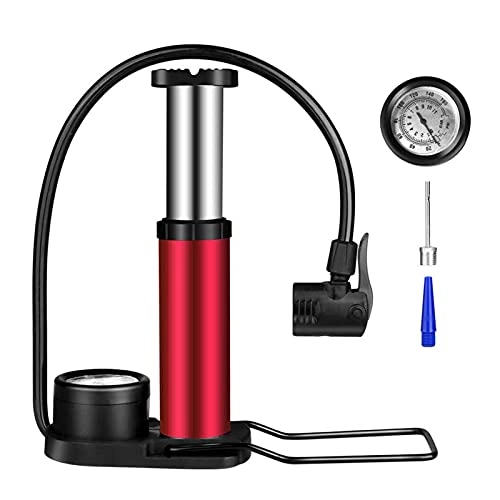 Bike Pump : MAIOPA Durable Bike Inflator Portable Sports Ball Air Pump Balloon Bicycle Tire Inflating Tool Cycling Accessory Vehicle Tire Tools (Color : Red)