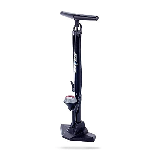Bike Pump : Manual pump Bicycle pump with barometer, floor- standing aluminum alloy high pressure manual basketball football Inflation Pump