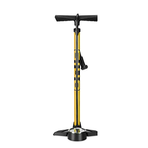 Bike Pump : Mhwlai Bicycle pump, mountain bike road bike vertical pump home floor pressure gauge pump (three color options), Yellow