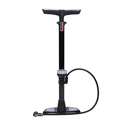 Bike Pump : MICEROSHE Durable Bicycle Pump Upright Bicycle Pump with Barometer Convenient to Carry Riding Equipment Multifunction (Color : Black, Size : 640mm)