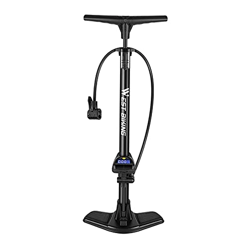 Bike Pump : Milageto Standing Bike Air Pump Digital Gauge Inflator Air 3 Nozzles Inflating