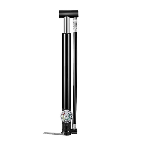 Bike Pump : Mini Alloy Bike Pump, Portable Bicycle Pump with Barometer 168g 130PSI Compatible with Presta & Schrader (Reversible Valve) Portable, Compact, Durable and Quick to Use (Black)