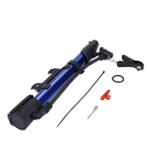 Bike Pump : Mini Bicycle Inflator Tire Pump Portable Aluminum Alloy Mountain Road Bike Air Cycling Tyre Hand Pressure Bicycle Parts (Color : Blue)