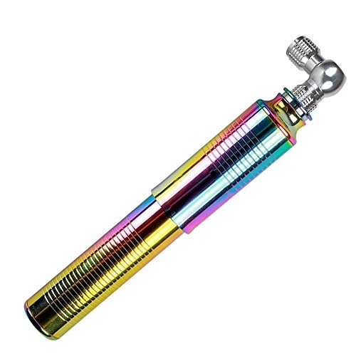 Bike Pump : Mini Bicycle Pump Hand Pump for Bicycle，Balloon， Inflatable Boat Swim Ring, Portable colorful electroplated bicycle pump riding equipment