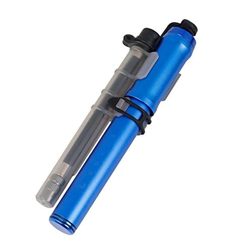 Bike Pump : Mini bicycle pump, high pressure manual pump with Presta and Schrader valves, compact and portable bicycle tire pump, free accessories - air pump needle / frame mount for road bike mountain bike-blue