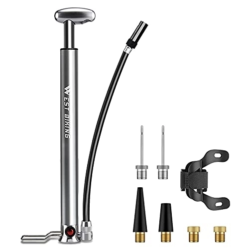 Bike Pump : Mini Bicycle Pump, Portable Air Pump, Bicycle Floor Pump, 160 PSI High Pressure Hand Pump, Small & Lightweight, Compact for Presta and Schrader and Dunlop Valve