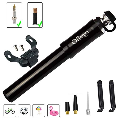 Bike Pump : Mini Bike Pump Portable Bicycle Tyre Pump for Road and Mountain bikes, Shrader Presta Valve Bike Pump Hand Held with Needle for Rugby, Basketballs, Inflatables. With 2 Bicycle Tyre Levers 160PSI