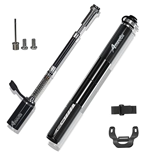 Bike Pump : Mini Bike Pump Tire Inflator - Portable Bicycle Pump with High Pressure 160PSI, Air Hand Pump with Gauge Presta & Schrader Value for Mountain, Road Bikes, Motorcycle and Balls