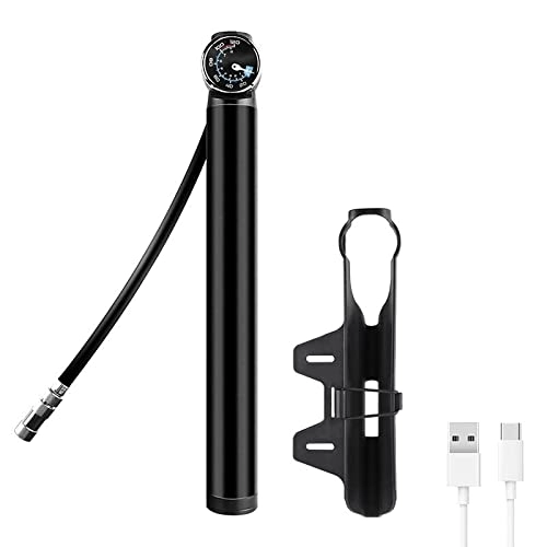 Bike Pump : Mini Power Small Pump Smart Electric Bicycle Pump 12.8V 120PSI with Hose Pressure Gauge USB Rechargeable MTB Road Bike Tire Air Pump Cycling Inflator (Color : Electric Pump)