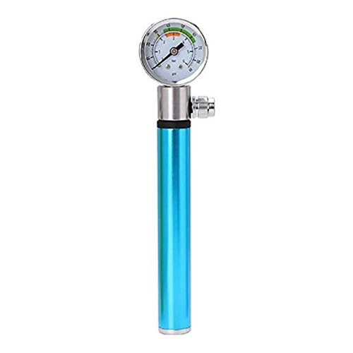 Bike Pump : Mini Ultralight MTB Bike Pump With Pressure Gauge Portable Presta Schrader Front Fork Ball Tire Inflator Hand Pumps, Blue