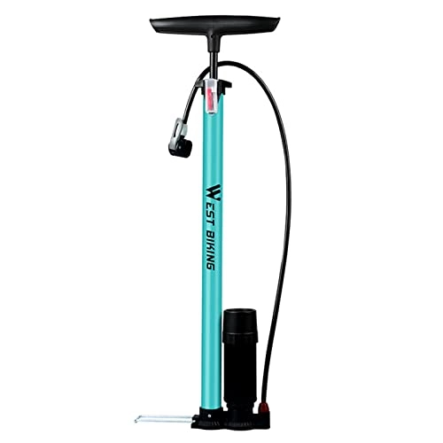 Bike Pump : Montloxs Bicycle Floor Pump 160PSI Bike Air Pump with Gauge Presta & Schrader Valves Tire Tube Inflator with Multifunction Ball Needle Bike Tire Pump Cycling Air Inflator