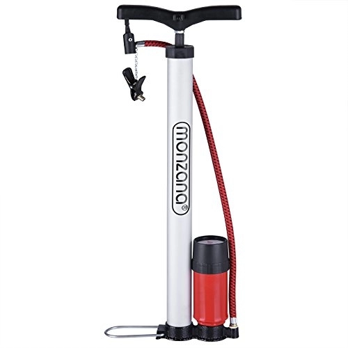 Bike Pump : Monzana Floor air Pump Including 3 Additional adapters 60 cm Hose air Pump up to 7 bar for Bicycle car air Mattress Motorcycle