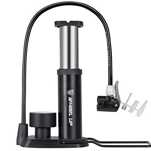 Bike Pump : MOZOWO Bike Pump, Universal Mini Floor Bicycle Pump with Gauge & Smart Valve Head, 120 Psi High Pressure Pump for Road Mountain Bicycle / Motorcycle / Balls, Automatically Reversible Presta & Schrader