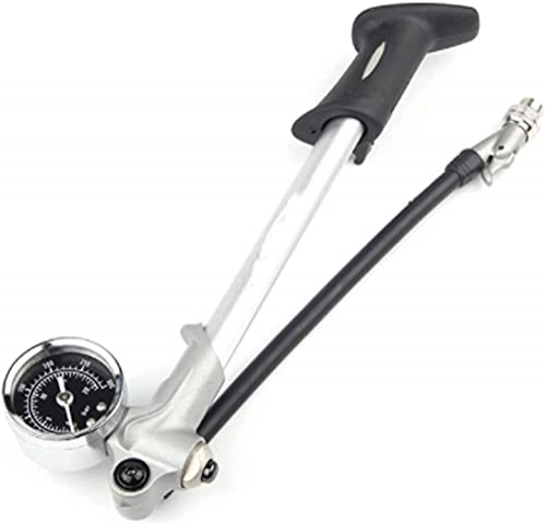 Bike Pump : NFRMJMR GS-02D High-pressure Air Shock Pump Fit For Fork Rear Suspension Cycling Mini Hose Air Inflator Bike Bicycle Fork (Color : Black) (Color : Black) (Color : Black) (Color : Silver)