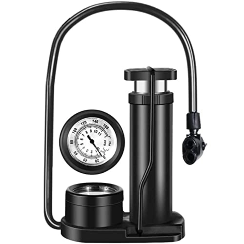 Bike Pump : Outdoor Recreation Cycling Foot High Pressure Pump Mini Portable Electric Car Bicycle Motorcycle Car Household Pedal Air Pump (Color : Black, Size : 17.6 * 13.2 * 7cm)