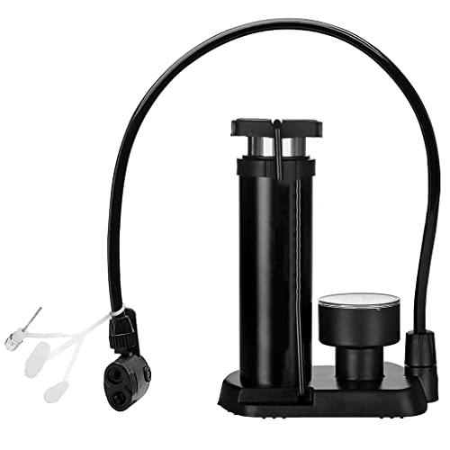 Bike Pump : Outdoor Recreation Cycling Foot Pump Household Battery Bicycle Electric Motorcycle Car Pedal Air Pump Tracheal Basketball Inflatable (Color : Black, Size : 13.5 * 5.5 * 17cm)