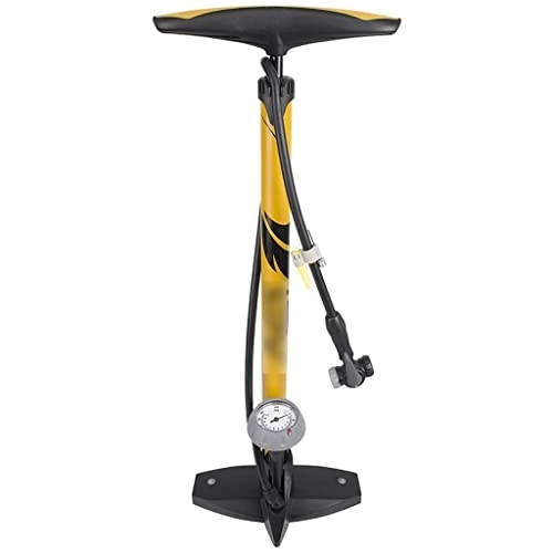 Bike Pump : Outdoor Recreation Cycling Inflator Smart Mouth Compatible With American Mouth French Mouth High Pressure 160PSI Pump And Vent Valve (Color : Yellow, Size : 60 * 25 * 23cm)
