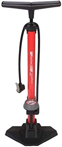 Bike Pump : Plztou Bicycle Foor Pump High Pressure Bike Tire Inflator Bicycle Floor Air Pump with 170PSI Gauge Suitable for Bicycles (Color : Black, Size : One size) (Color : Red, Size : One size)