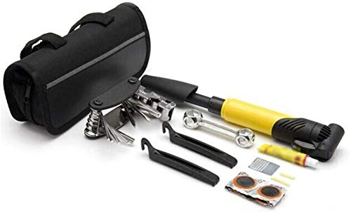 Bike Pump : Plztou Bicycle Pump A Bicycle Tire Repair Kit Bicycle Bicycle Pump And A Tool Case Miniature Portable Storage Bags Bicycle Puncture Suitable for Bicycles (Color : Yellow, Size : One size)