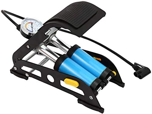 Bike Pump : Plztou Bicycle Pump High Pressure Foot Pump For Presta Valve Type Bicycle Pump With A Pressure Gauge Suitable for Bicycles (Color : Black, Size : 29.3 * 12.5cm) (Color : Blue, Size : 29.3 * 12.5cm)