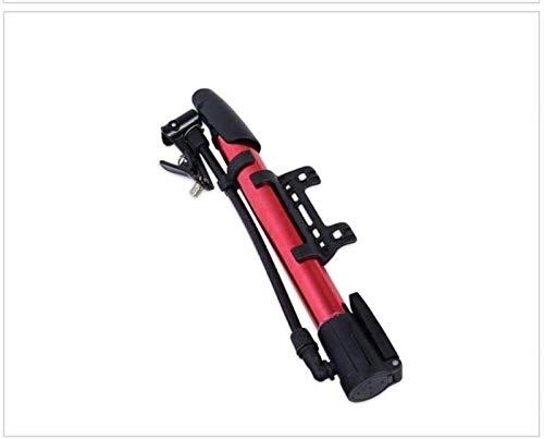 Bike Pump : Plztou Mini bicycle pump, hand pump, bicycle pump, portable high pressure inflator, aluminum alloy mountain bike, Anglo-American mouth pump, riding equipment (Color : Red)