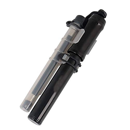 Bike Pump : Portable Bike Floor Pump Aluminum Alloy With Frame Mounting Parts Portable Riding Equipment Bicycle Mini Manual Pump Lightweight Universal Bicycle Pump (Color : Black, Size : 195mm)