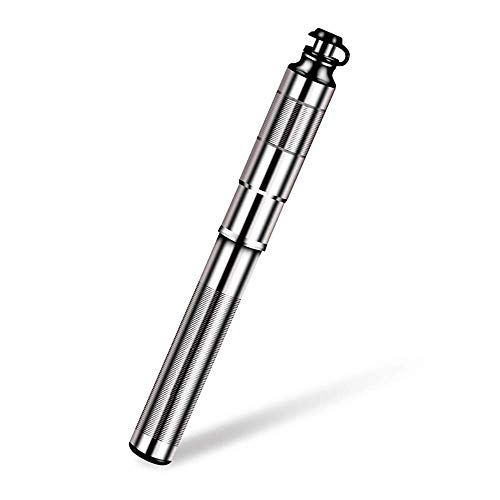 Bike Pump : Portable Bike Floor Pump Football Pump Mini Bike Pump With Mounting Bracket for Easy Carrying Of Universal Basketball Lightweight Universal Bicycle Pump (Color : Silver, Size : 225mm)