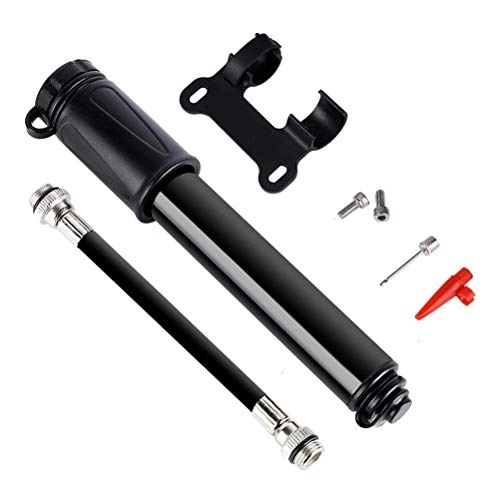 Bike Pump : Portable Bike Pump, Aluminum Alloy Mini Tire Pump, Super Fast Tyre Inflation Compatible with Universal Presta and Schrader Valve Frame Mounted Air Pump, Ball Pump Needle / Frame Mount