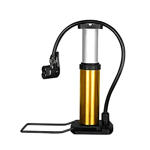 Bike Pump : Portable Mini Bicycle Floor Pump, Bicycle Tire Pump, High Pressure Bicycle Floor Pump, Automatic Reversible Valve, Mini Bicycle Inflator Pump 120PSI With Multi-function Ball Needle ( Color : Yellow )