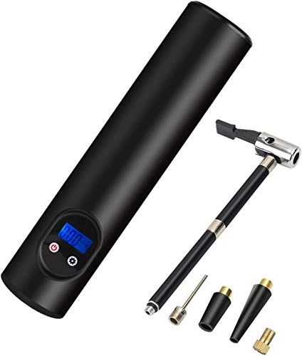 Bike Pump : POWERAXIS Portable Air Compressor Pump 150PSI USB Cordless Automatic Digital Tyre Inflator for Car Bicycle Tire Swimming Ring Ball Balloon Toy, Hand Held Air Pump with LED light