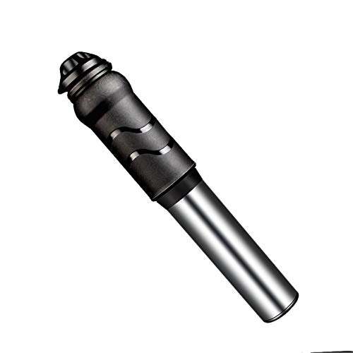 Bike Pump : PQXOER-SP Bike Pump Lightweight Aluminum Alloy Mini Bike Hand Pump With Hidden Soft Tube Competible With Presta And Schrader Valve (Color : Black, Size : 15.8cm)