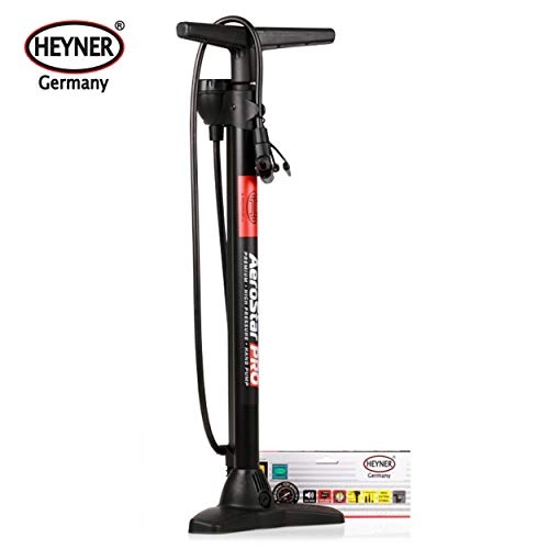 Bike Pump : Premium HEYNER single barrel hand air pump with gauge 7 BAR 100 PSI car bike tyre inflator