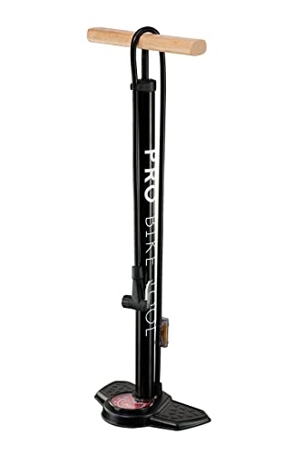 Bike Pump : PRO BIKE TOOL Bike Pump with Pressure Gauge - Super Fast Tyre Inflation - Secure Presta and Schrader Valve Connection - Bike Floor Pump with Stabilizing Foot Peg - for Road and Mountain Bikes - Black