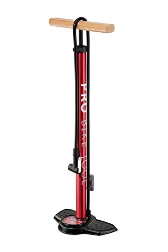 Bike Pump : PRO BIKE TOOL Bike Pump with Pressure Gauge - Super Fast Tyre Inflation - Secure Presta and Schrader Valve Connection - Bike Floor Pump with Stabilizing Foot Peg - for Road and Mountain Bikes - Red
