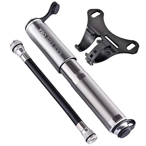 Bike Pump : PRO BIKE TOOL Mini Bike Pump Fits Presta and Schrader - High Pressure PSI - Reliable, Compact & Light - Best Quality & Performance - Bicycle Tire Pump for Road, Mountain and BMX Bikes