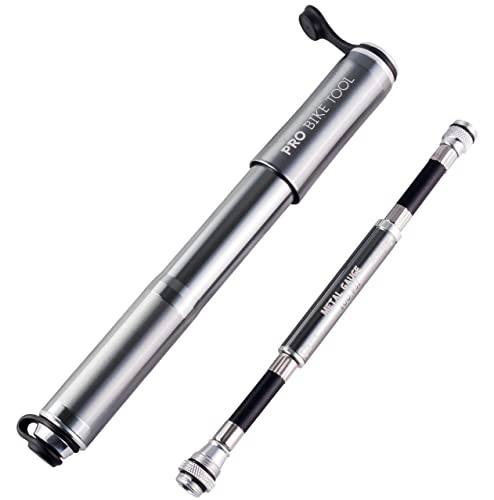 Bike Pump : PRO BIKE TOOL Mini Bike Pump with Gauge, Presta and Schrader Valve Compatible Bicycle Tire Pump for Road, Mountain and BMX Bikes, High Pressure 100 Psi, Mount