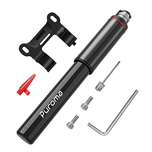 Bike Pump : Puroma Portable Mini Bike Pump, 120 Psi Fast Inflation Bicycle Tire Pump Fits Schrader & Presta Valve, Ultra-Light Bicycle Air Pump for Road, Mountain, and Electric Bikes-Mounting Bracket Included