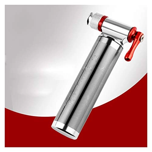 Bike Pump : qazwsx The Inflator Head Is Quick And Easy， Bicycle Inflatable Bottle， Mountain Bike Road Bike Co2 Carbon Dioxide Portable Quick Pump (Color : Without gas cylinder Silver)