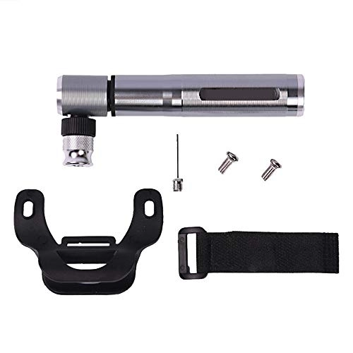 Bike Pump : QinWenYan Bike Pump The Portable High-pressure Micro Pump Is Adapted To The Cyclist Road Bike Is Very Easy To Operate Cycling Pump (Color : Silver, Size : 13x2.2cm)