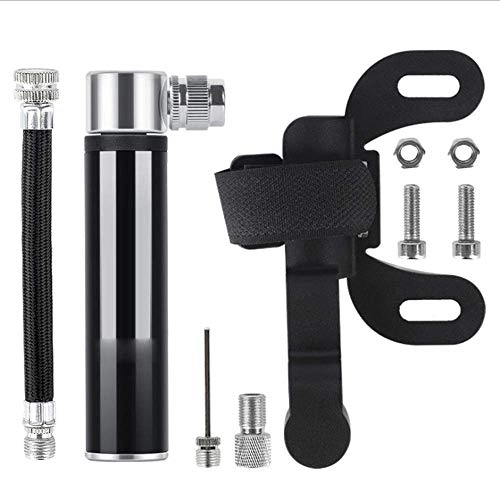 Bike Pump : Qiutianchen Bicycle Foor Pump Bicycle Pump 120 PSI Ultra Lightweight Mini Fits Presta Schrader Valve With Extending Head Suitable for Bicycles (Color : Black, Size : 9.8cm)