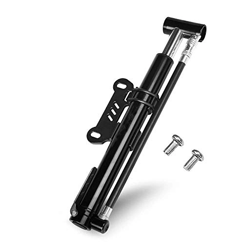 Bike Pump : Qiutianchen Bicycle Foor Pump Mini Bike Pump Includes Mount Kit Tire Pump For Mountain And Bikes 130 PSI High Pressure Capacity Suitable for Bicycles (Color : Black, Size : 25.9cm)