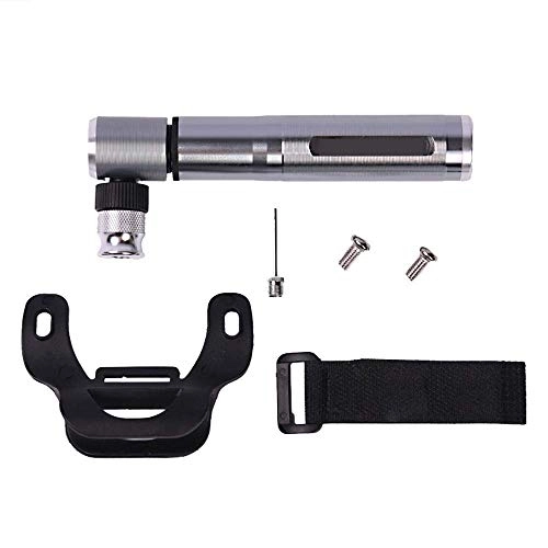 Bike Pump : Qiutianchen Bicycle Pump The Portable High-pressure Micro Pump Is Adapted To The Cyclist Road Bike Is Very Easy To Operate Suitable for Bicycles (Color : Silver, Size : 13x2.2cm)