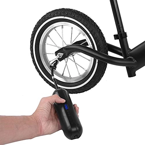 Bike Pump : Qqmora Inflator Pump, Lightweight Accurate Pump Intelligent Inflation with LCD Display for Outdoor(black)