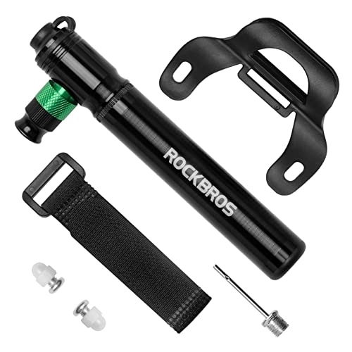 Bike Pump : ROCKBROS Mini Bike Pump 110PSI CO2 Inflator Presta and Schrader Valve Compatible Bicycle Tire Pump for Road and Mountain Bikes Insulated Sleeve - No CO2 Cartridges Included