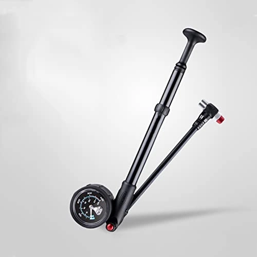 Bike Pump : RROWER High Pressure Shock Pump - (400 PSI Max) MTB Bike Shock Pump for Fork / Rear Suspension with No-Loss Schrader Valve, Black