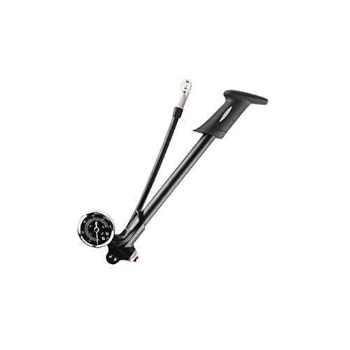 Bike Pump : RROWER Shock Pump with Large Pressure Gauge, 300 PSI High Pressure for Fork / Rear Suspension Air Shocks with 360 Degree Swivel Head, Fits Schrader and Presta Valves, Black
